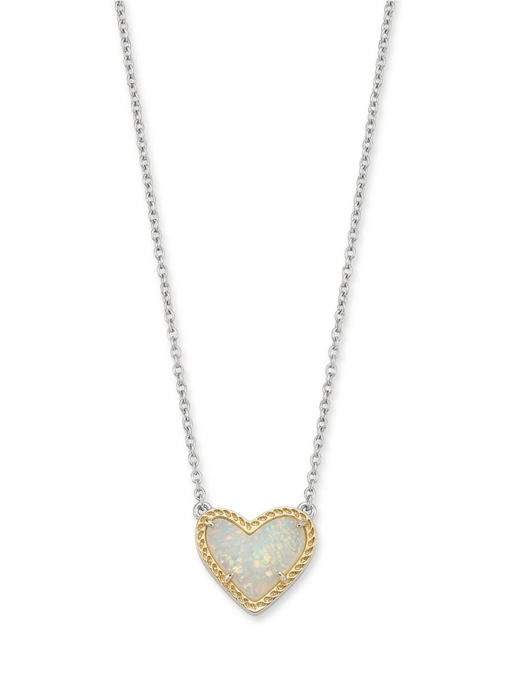 Kendra Scott Two-Tone Heart Pendant Necklace in Gold and Silver